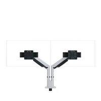 Steelcase - CF Series Intro Dual Monitor Arm with Sliders - Pewter - Large Front