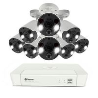 Swann - Professional 8-Channel, 8-Spot Light Camera Indoor/Outdoor Wired 4K HD, PoE 2TB NVR Secur... - Large Front