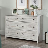 Sauder - River Ranch Night Stand Dresser - White Plank - Large Front