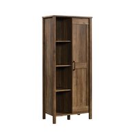 Sauder - Pine Sliding 2-Door Storage Cabinet - Brown - Large Front