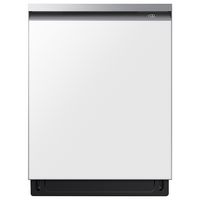 Samsung - Bespoke AutoRelease Smart Built-In Dishwasher with StormWash+, 42dBA - White Glass - Large Front