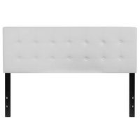 Alamont Home - Lennox Button Tufted Upholstered Headboard - White - Large Front