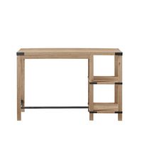 Walker Edison - Modern Farmhouse Metal and Wood Desk - White Oak - Large Front