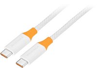 Insignia™ - 8ft 240W USB-C to USB-C Charge-and-Sync Braided Cable - White - Large Front