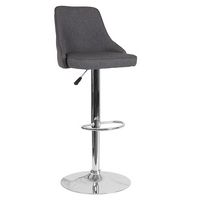Flash Furniture - Trieste Contemporary Adjustable Height Barstool - Dark Gray Fabric - Large Front