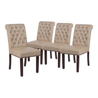 Alamont Home - Hercules Dining Chair (Set of 4) - Beige LeatherSoft - Large Front