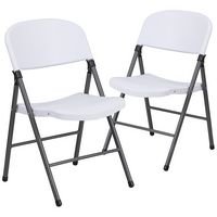 Alamont Home - Hercules Series Plastic Folding Chair (set of 2) - Granite White - Large Front
