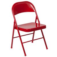 Alamont Home - Hercules Series Double Braced Metal Folding Chair - Red - Large Front