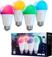 Govee - A19 1200 Lumens Wi-Fi Smart LED Bulb (4-Pack) - RGB - Large Front