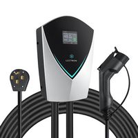 Lectron - J1772 Level 2 NEMA 14-50 Electric Vehicle (EV) Charger - up to 48A -20' - Black - Large Front