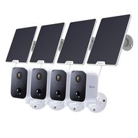 Swann - CoreCam 4-Camera Indoor/Outdoor Wireless 1080p Solar Panel Security System - Black/White - Large Front