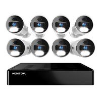 Night Owl - 8 Channel Network Video Recorder with 8 Wired IP 4K HD Spotlight Cameras and 2TB Pre-... - Large Front