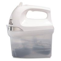 Hamilton Beach - 6 Speed Hand Mixer with Easy Clean Beaters and Snap-On Case - WHITE - Large Front