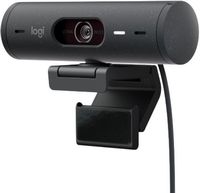 Logitech - Brio 500 1920x1080p Webcam with Privacy Cover - Graphite - Large Front