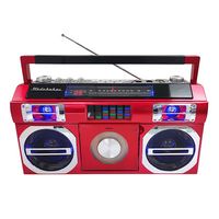 Studebaker - Bluetooth Boombox with FM Radio, CD Player, 10 watts RMS - Red - Large Front