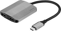 Insignia™ - USB-C to Dual 4K HDMI Adapter - Gray - Large Front