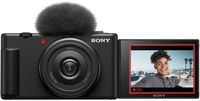 Sony - ZV-1F Vlog Camera for Content Creators and Vloggers - Black - Large Front