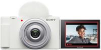 Sony - ZV-1F Vlog Camera for Content Creators and Vloggers - White - Large Front