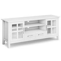 Simpli Home - Kitchener Solid Wood 60 inch Wide TV Media Stand For TVs up to 65 inches - White - Large Front