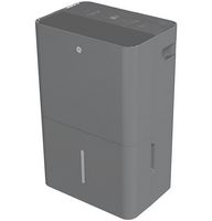 GE - 50-Pint Energy Star Smart Portable Dehumidifier for Wet Spaces - Grey - Large Front