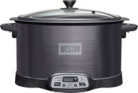 Weston - 2-in-1 Indoor Smoker and Slow Cooker - STAINLESS STEEL - Large Front