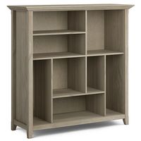 Simpli Home - Amherst Multi Cube Bookcase and Storage Unit - Distressed Grey - Large Front