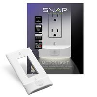 SnapPower - MotionLight Décor Outlet Wall Plate (8-Pack) - White - Large Front
