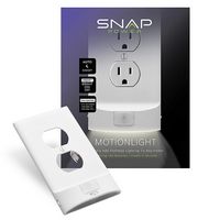 SnapPower - MotionLight Duplex Outlet Wall Plate (8-Pack) - White - Large Front