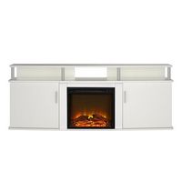 Ameriwood Home - Carson Electric Fireplace TV Console - White - Large Front