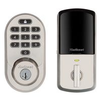 Kwikset - Halo Smart Lock Wi-Fi Replacement Deadbolt with App/Keypad/Key Access - Satin Nickel - Large Front