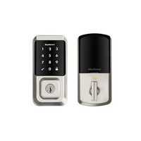 Kwikset - Halo Smart Lock Wi-Fi Replacement Deadbolt with App/Touchscreen/Key Access - Satin Nickel - Large Front