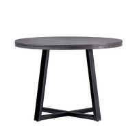 Walker Edison - Rustic Distressed Solid Wood Round Dining Table - Gray - Large Front