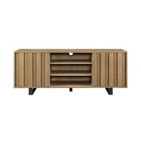 Walker Edison - Modern Paneled-Door TV Cabinet for TVs up to 65” - Coastal Oak - Large Front