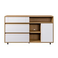 Walker Edison - Contemporary Open and Closed-Storage Sideboard - Coastal Oak - Large Front