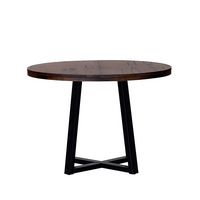 Walker Edison - Rustic Distressed Solid Wood Round Dining Table - Mahogany - Large Front