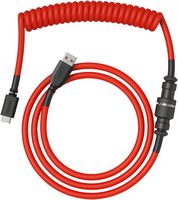 Glorious - Coiled USB-C Artisan Braided Keyboard Cable for Mechanical Gaming Keyboards - Crimson Red - Large Front