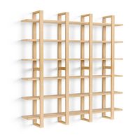 Burrow - Index Hardwood 18-Shelf Bookshelf - Oak - Large Front