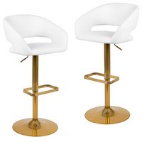 Alamont Home - Erik Contemporary Vinyl Barstool (set of 2) - White - Large Front