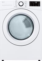 LG - 7.4 Cu. Ft. Stackable Gas Dryer with Wrinkle Care - White - Large Front