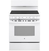 GE 30” Free-standing Electric Radiant Smooth Cooktop Range - White - Large Front