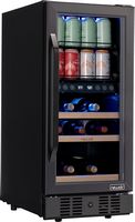 NewAir - 13-Bottle and 48-Can Built-in Dual Zone Beverage Cooler with SplitShelf - Black Stainles... - Large Front