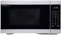 Sharp - 1.1 cu ft Stainless Countertop Microwave with 1000 watts - Silver - Large Front