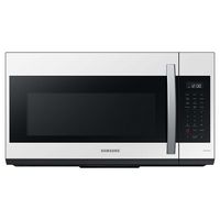 Samsung - BESPOKE Smart 1.9 cu. ft. Over-the-Range Microwave with Sensor Cook - White Glass - Large Front
