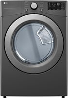 LG - 7.4 Cu. Ft. Electric Dryer with Wrinkle Care - Middle Black - Large Front