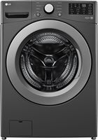 LG - 5.0 Cu. Ft. High-Efficiency Stackable Front Load Washer with 6Motion Technology - Middle Black - Large Front