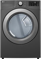 LG - 7.4 Cu. Ft. Gas Dryer with Wrinkle Care - Middle Black - Large Front