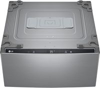 LG - SideKick 1.0 Cu. Ft. High-Efficiency Smart Top Load Pedestal Washer - Graphite Steel - Large Front