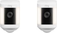 Ring - Spotlight Cam Plus 2-pack Camera Indoor/Outdoor Wireless 1080p Security Cameras - White - Large Front