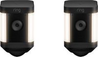 Ring - Spotlight Cam Plus 2-pack Camera Indoor/Outdoor Wireless 1080p Security Cameras - Black - Large Front