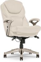 Serta - Upholstered Back in Motion Health & Wellness Manager Office Chair - Bonded Leather - Ivory - Large Front